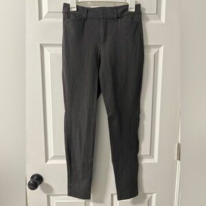 Old Navy Dark Heather Gray High-Waisted Pixie Full-Length Pants (Size 4)